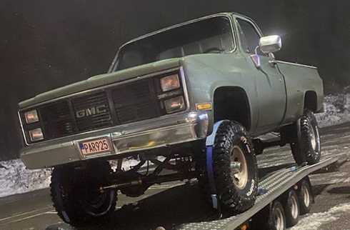 Nato grön Chevrolet K10 AWD Enkelhytt stulen i Obbola söder om Umeå